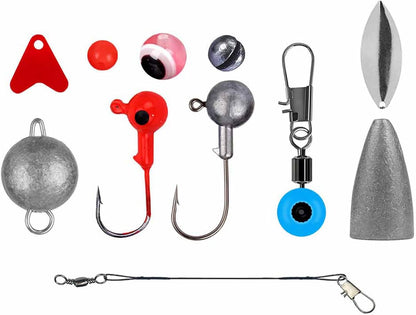 257 pcs / set Complete Fishing Kit with Hooks Sinkers Lures for Carp Ice Winter
