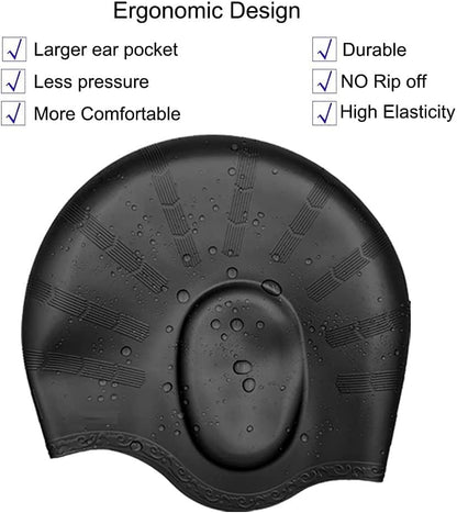 2 pcs Waterproof Silicone Swimming Caps