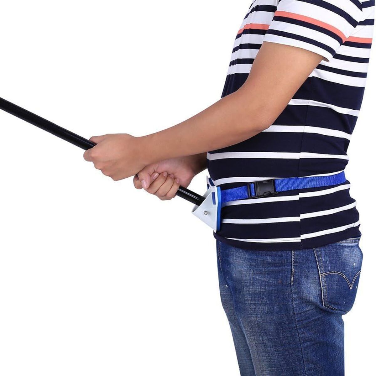 Adjustable Fishing Belt with Rod Holder for Hands Free Fishing on Boats