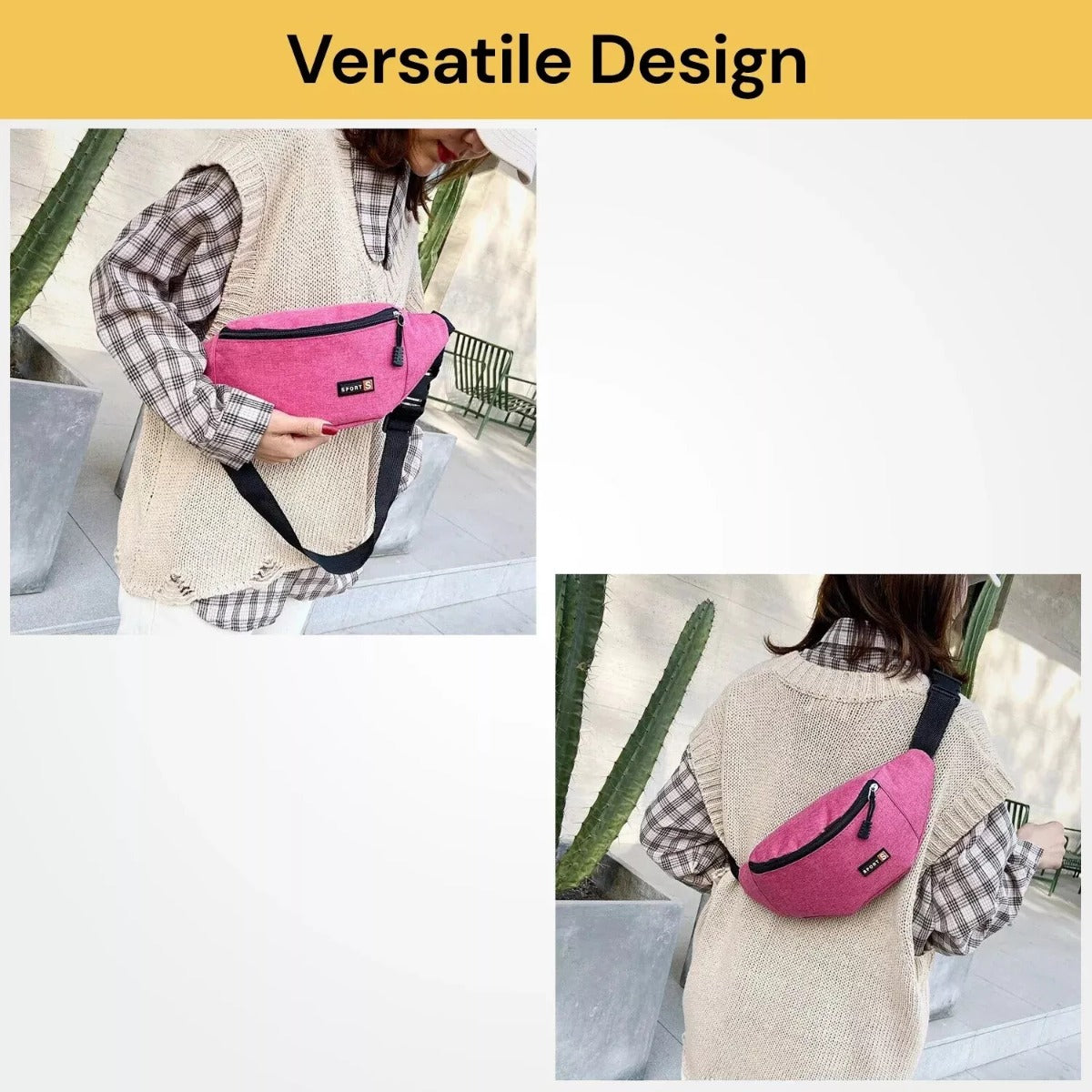 Waist Sports Bag - Pink