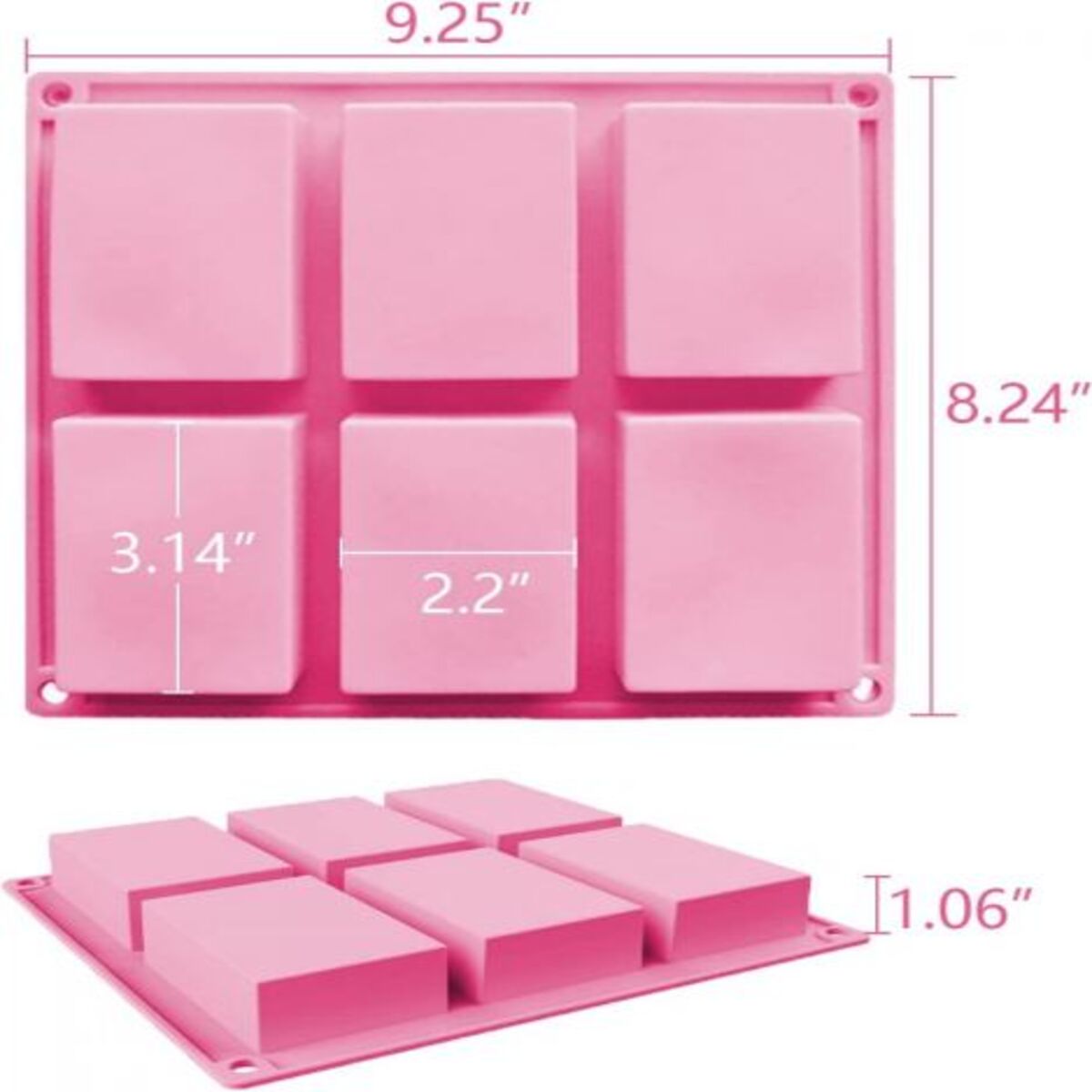 3 Pack Silicone Soap Moulds