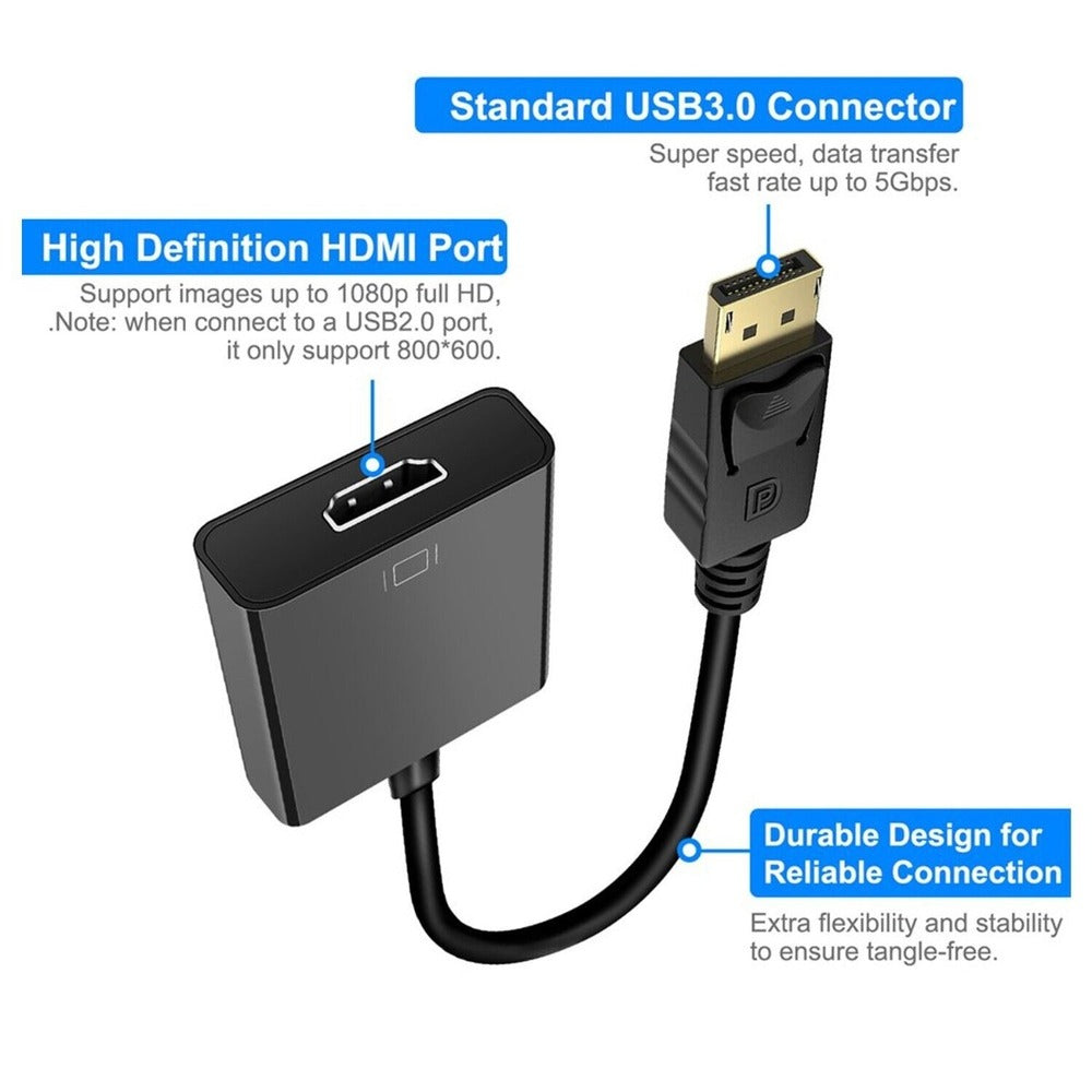 DisplayPort to HDTV Adaptor, DP Male to Female