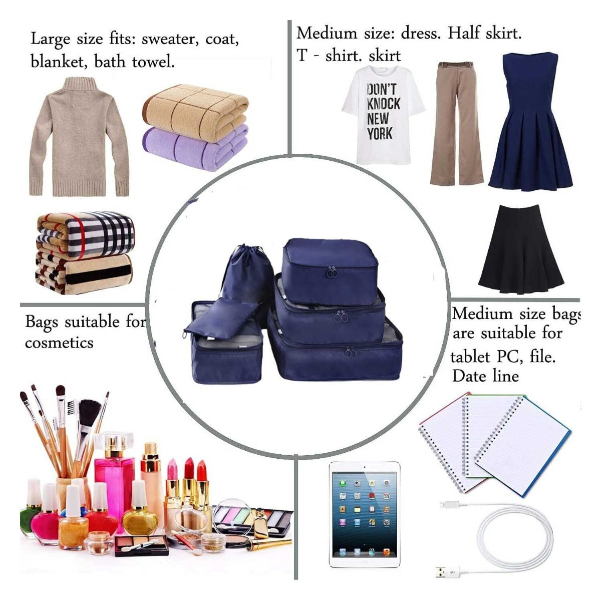 6Pcs/Set Travel Storage Bag