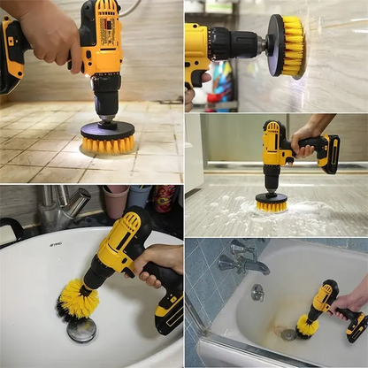 3pcs Drill Brush Multipurpose Scrubber Kit