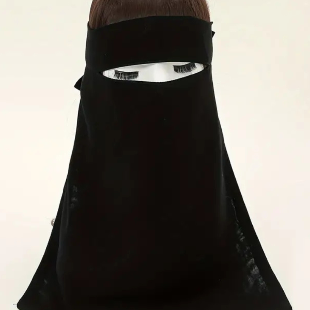 Chiffon Scarf with Lace-Up Mask