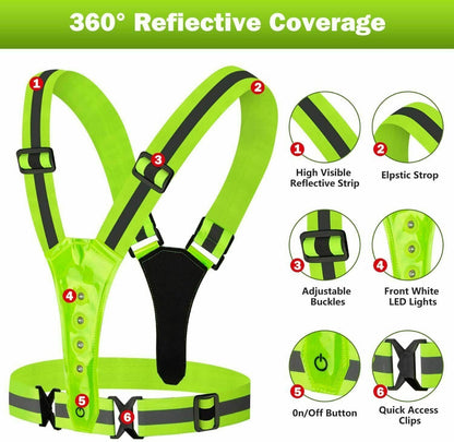 LED Reflective Running Vest