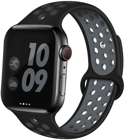 Smart Watch Silicon Band 38 MM / 42 MM-Black &amp;amp; Grey-38mm
