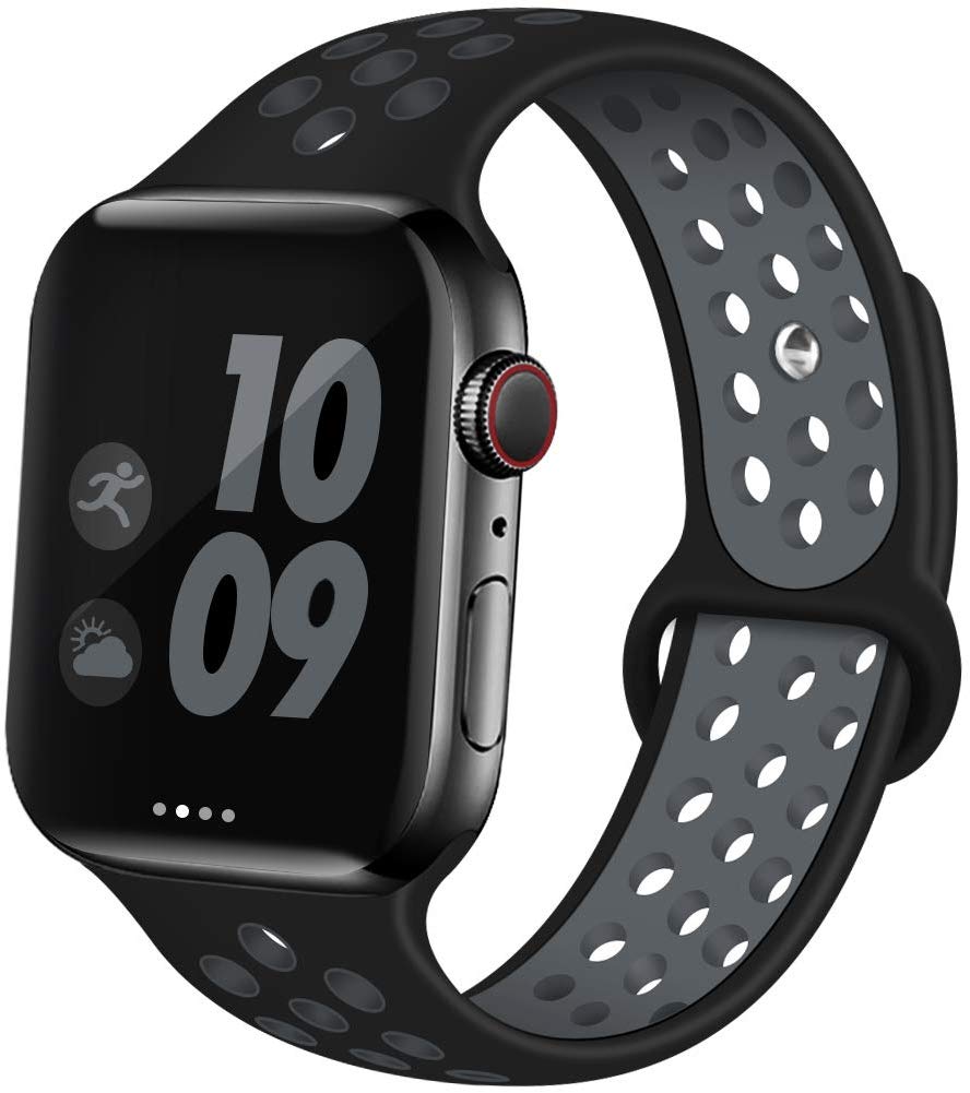 Smart Watch Silicon Band 38 MM / 42 MM-Black &amp;amp; Grey-42mm