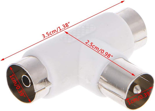 TV Antenna Splitter 1-Male to 2-Female