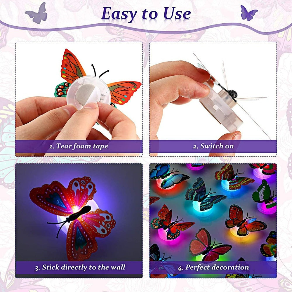 10 PCS LED Butterfly Light