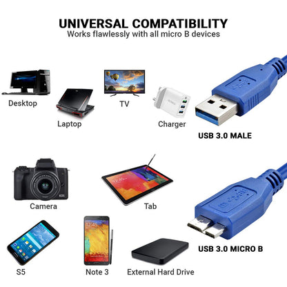 USB 3.0 Type A Male to Micro B USB Cable