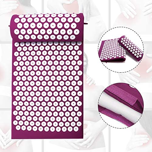 Acupressure Mat with Pillow-Purple