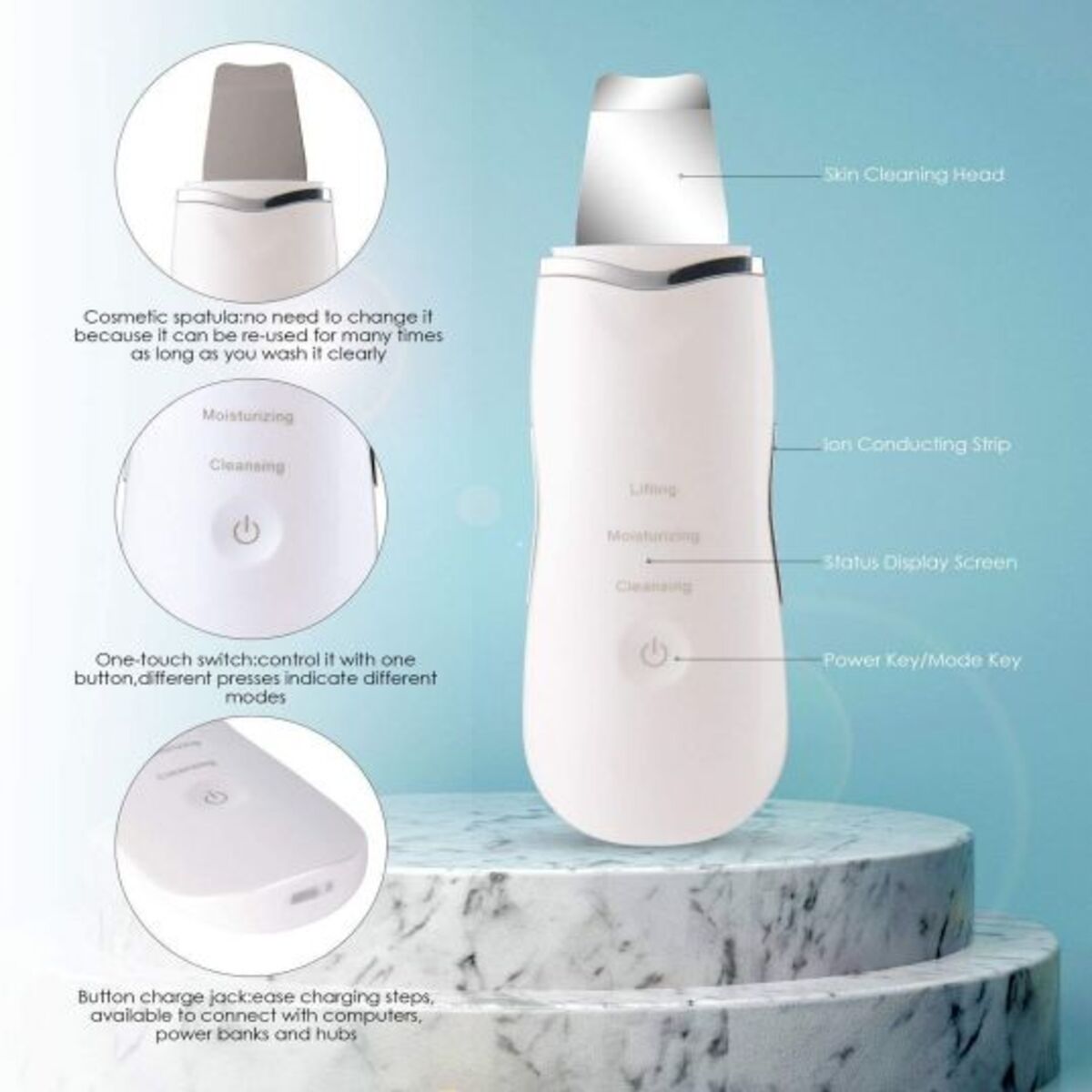 Ultrasonic Skin Scrubber Pen