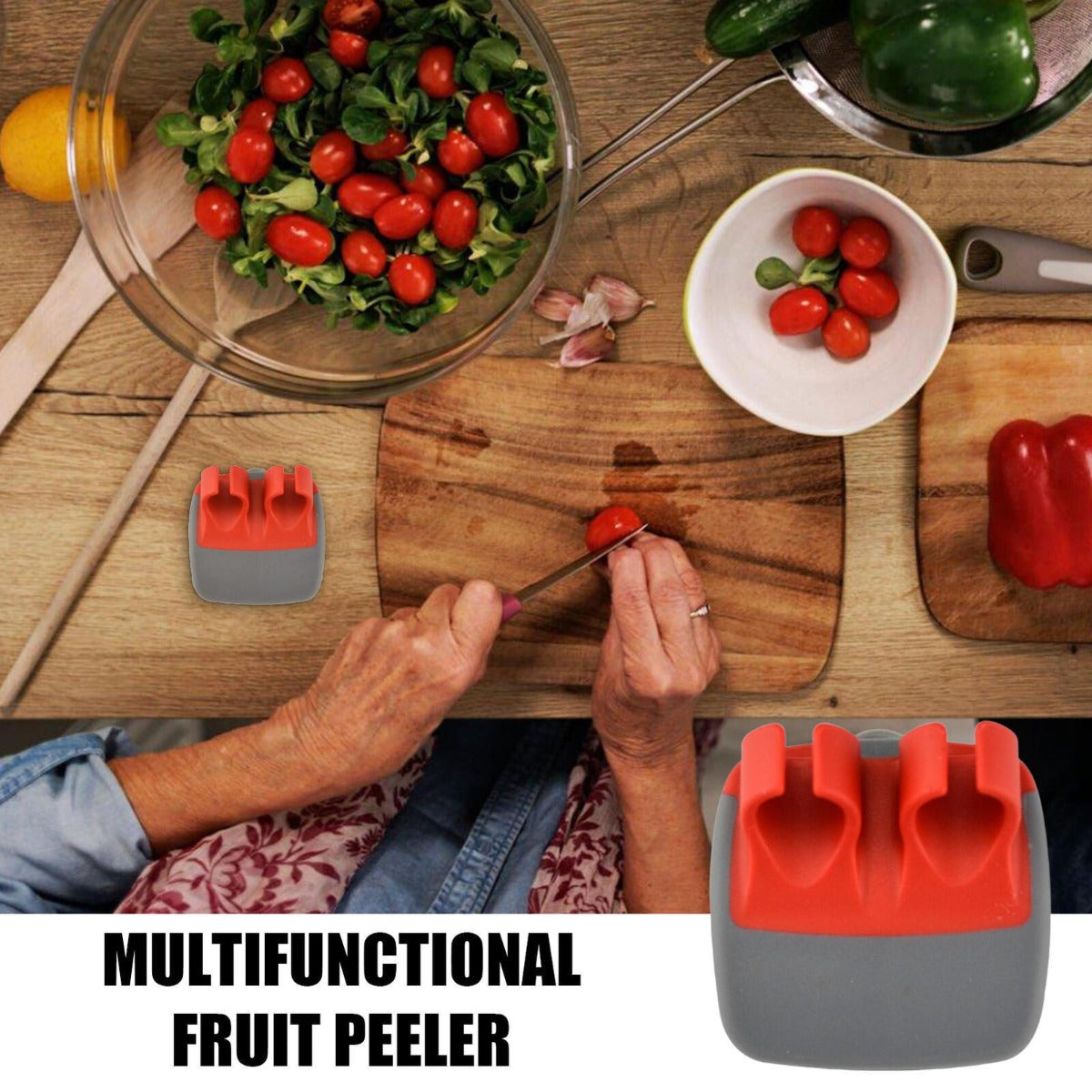 Fruit Peeler Double Finger Cutter-RED