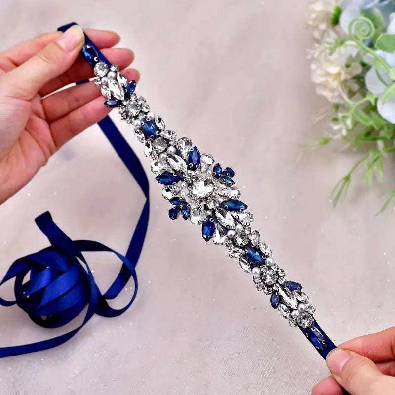 Elegant Bridal Dress Rhinestone Waist Band
