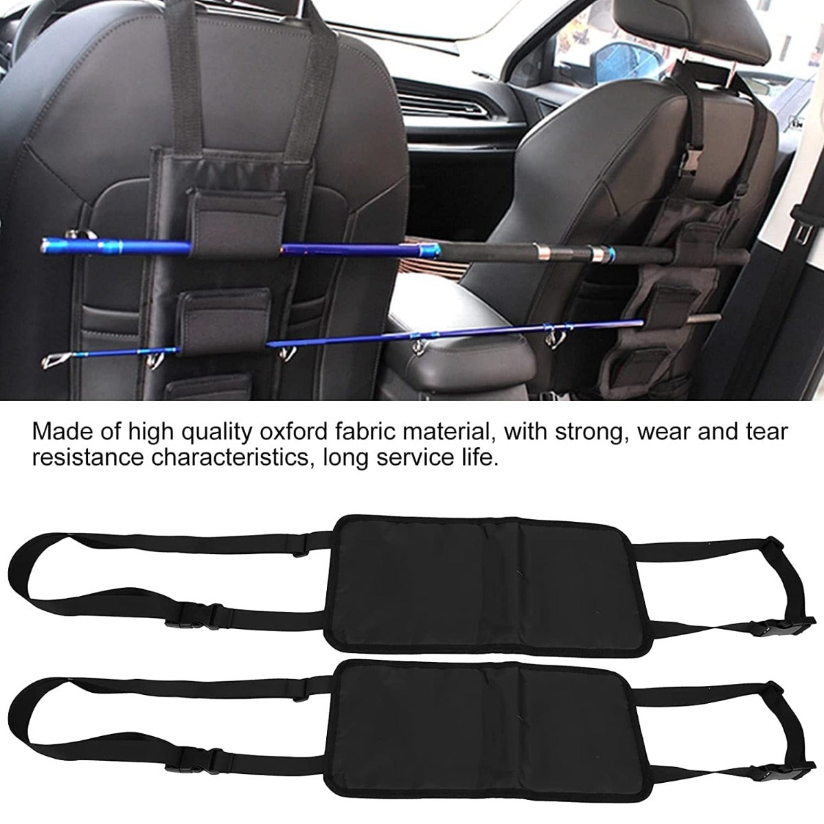 2 pcs / OPP Car Fishing Rod Holder & Straps - Perfect for Travel & Storage!