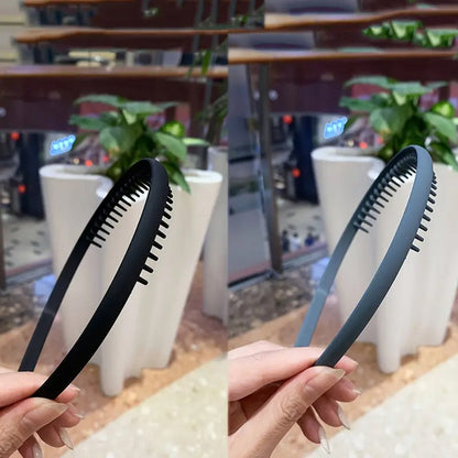 Non Slip Plastic Headbands With Teeth Comb Skinny Hair Bands