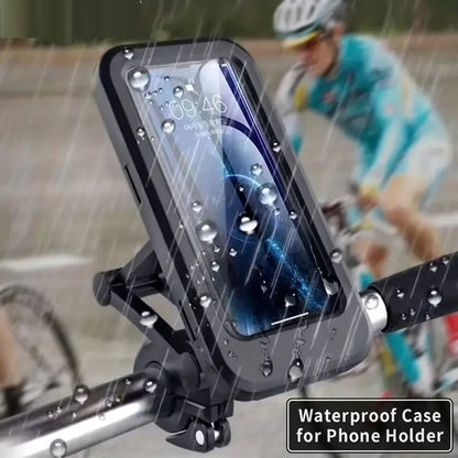 "Secure Your Phone While Riding: 360° Rotatable Adjustable Waterproof Motorcycle Bicycle Phone Holder "
