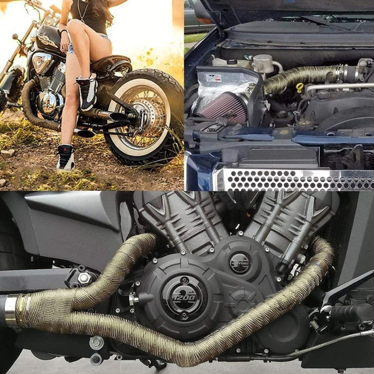 Titanium Exhaust Heat Wrap Roll
