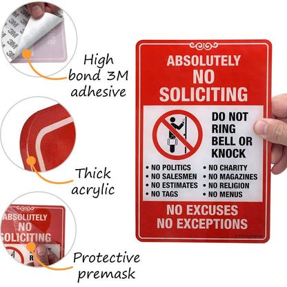 Smart Sign Absolutely No Soliciting Stickers