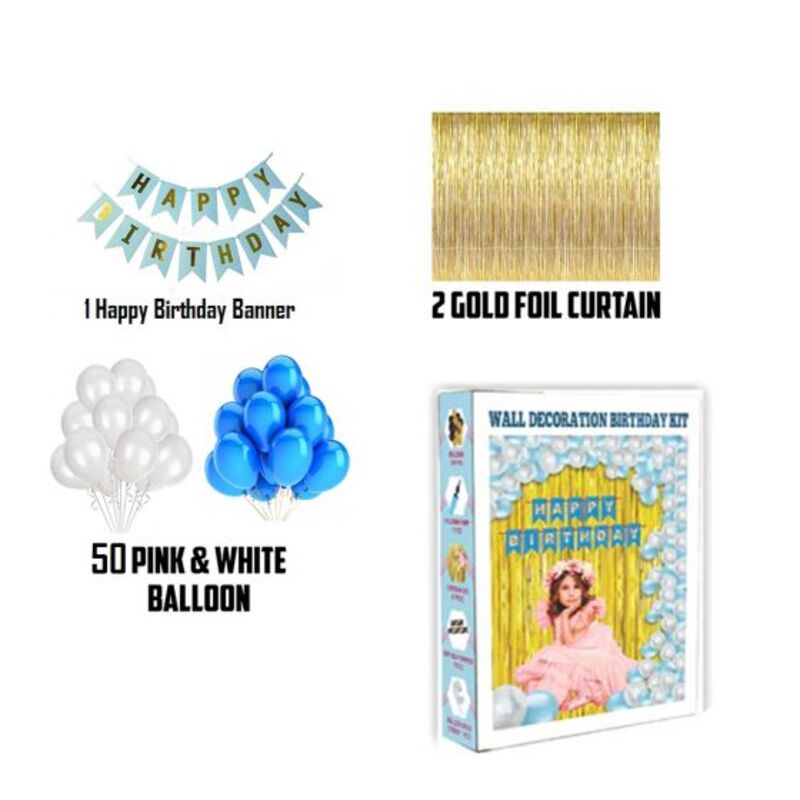 Wall Decoration Birthday Kit - Blue