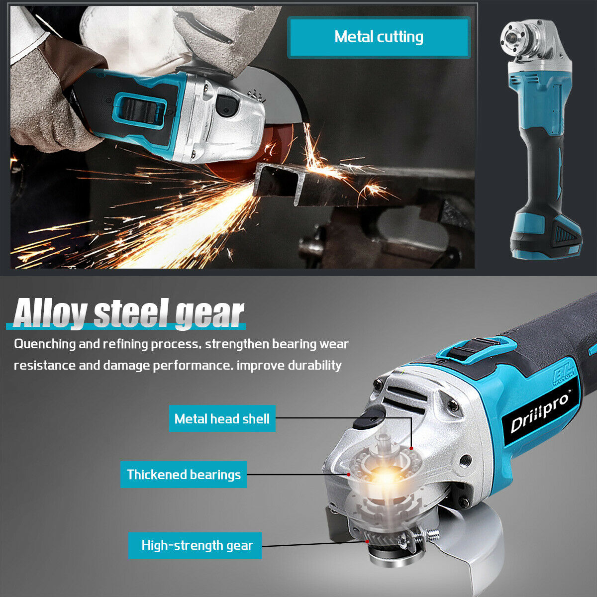 21V Brushless Cordless Angle Grinder