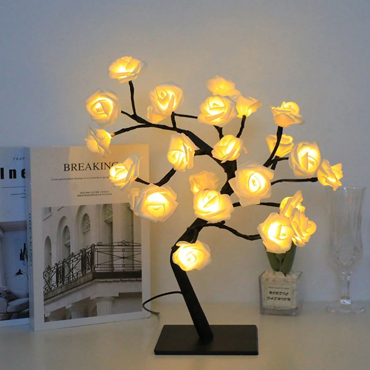 24 Rose LED Tree Desk Lamp