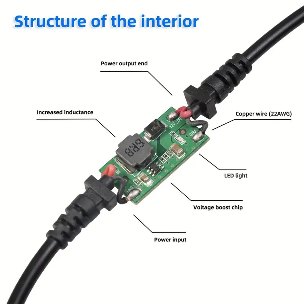 Car USB Boost Line 5V To 12V Cigarette Lighter Socket