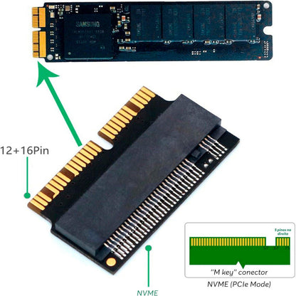 M.2 NVME/AHCI SSD Convert Adapter Mid 2013 to 2017 For Ultra-Thin Laptop Pro Retina