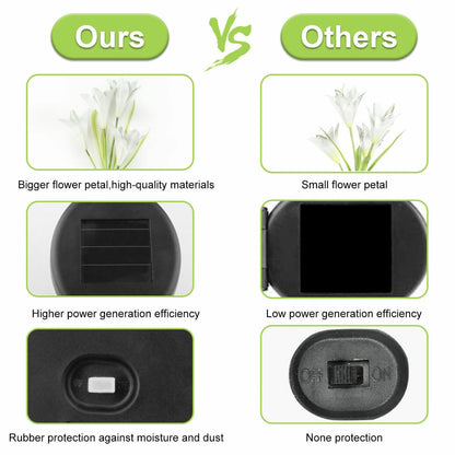 2Pcs Solar Garden Flower Light