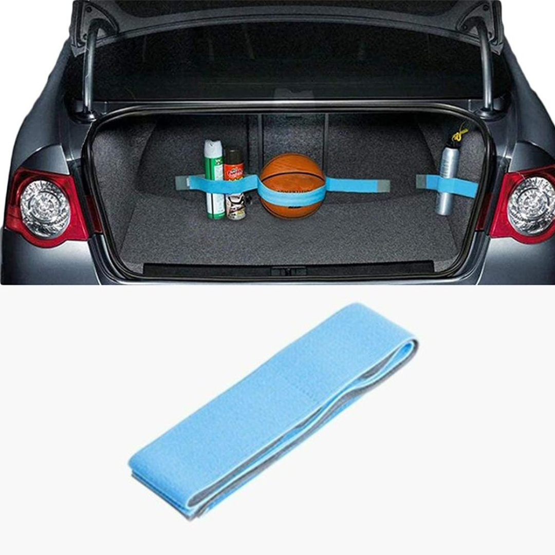 Elastic Car Trunk Organizer Strap with Hook-and-Loop Backing
