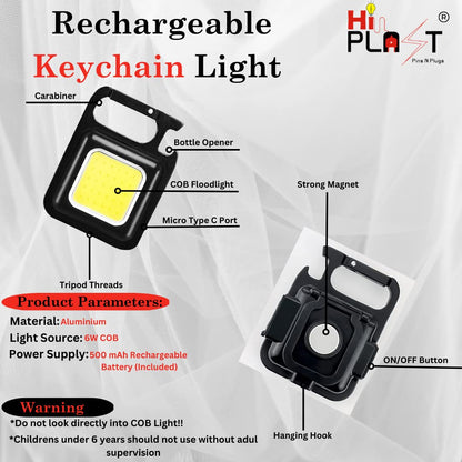 Waterproof Mini Portable Small Work Light, Rechargeable Keychain Light