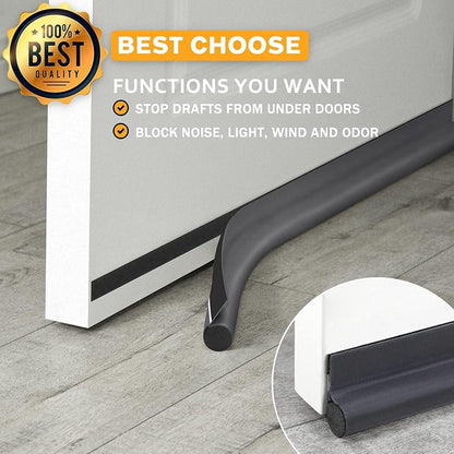 Door Draft Stopper 30 inches Grey Under Noise Blocker Exterior