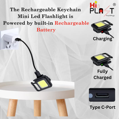 Waterproof Mini Portable Small Work Light, Rechargeable Keychain Light