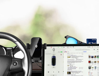 15W Fast Wireless Car Charger Vent Mount with CLIP AND SUCKING DISC
