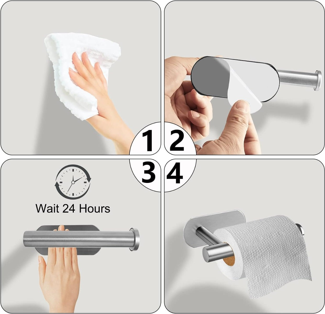 Self-Adhesive Stainless Steel Toilet Paper Roll Holder