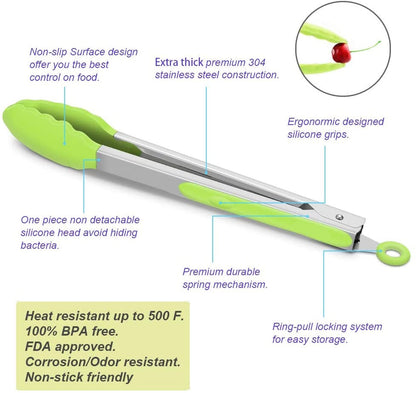 Utility Tongs 9"Green