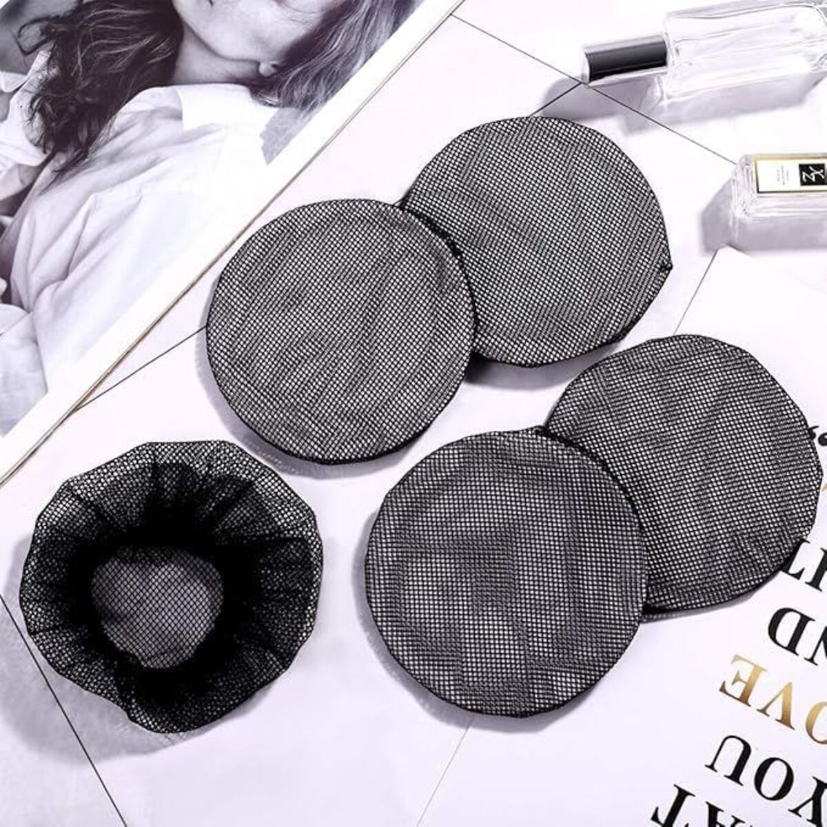 10pcs Black Bun Hair Nets Stretch Reusable Elastic Mesh Bun Cover Ballerina Dancer Bank Clerk