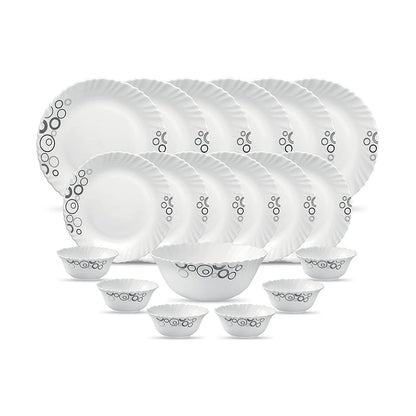 La Opal Glass, Classique Collection, Glass Dinner Set 21 pcs-MISTY DROPS