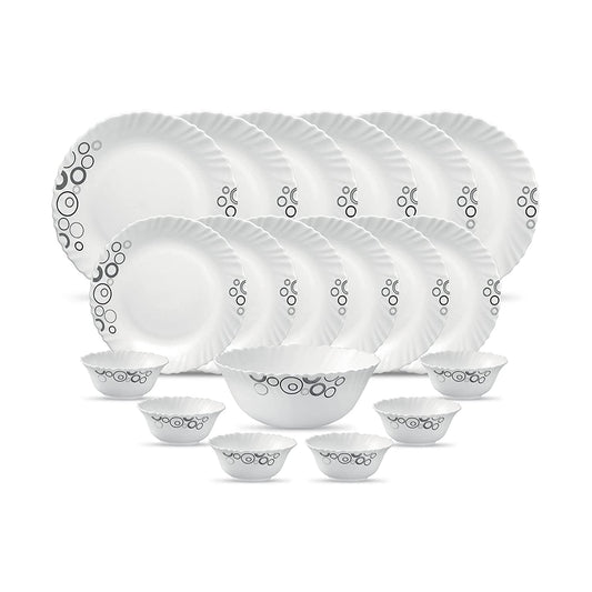 La Opal Glass, Classique Collection, Glass Dinner Set 21 pcs-MISTY DROPS
