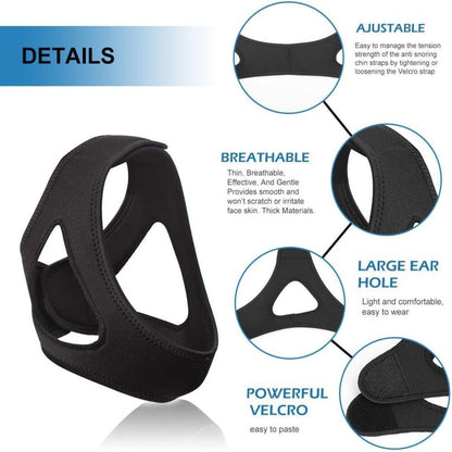 Anti-Snore Chin Strap - Adjustable Sleeping Aid Belt
