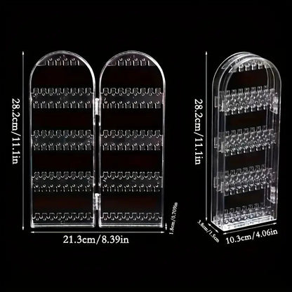 2 Doors Large Capacity Foldable Jewelry Display Stand