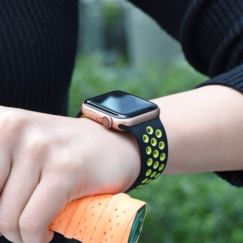 Smart Watch Silicon Band 38 MM / 42 MM-Black &amp;amp; Yellow-38mm