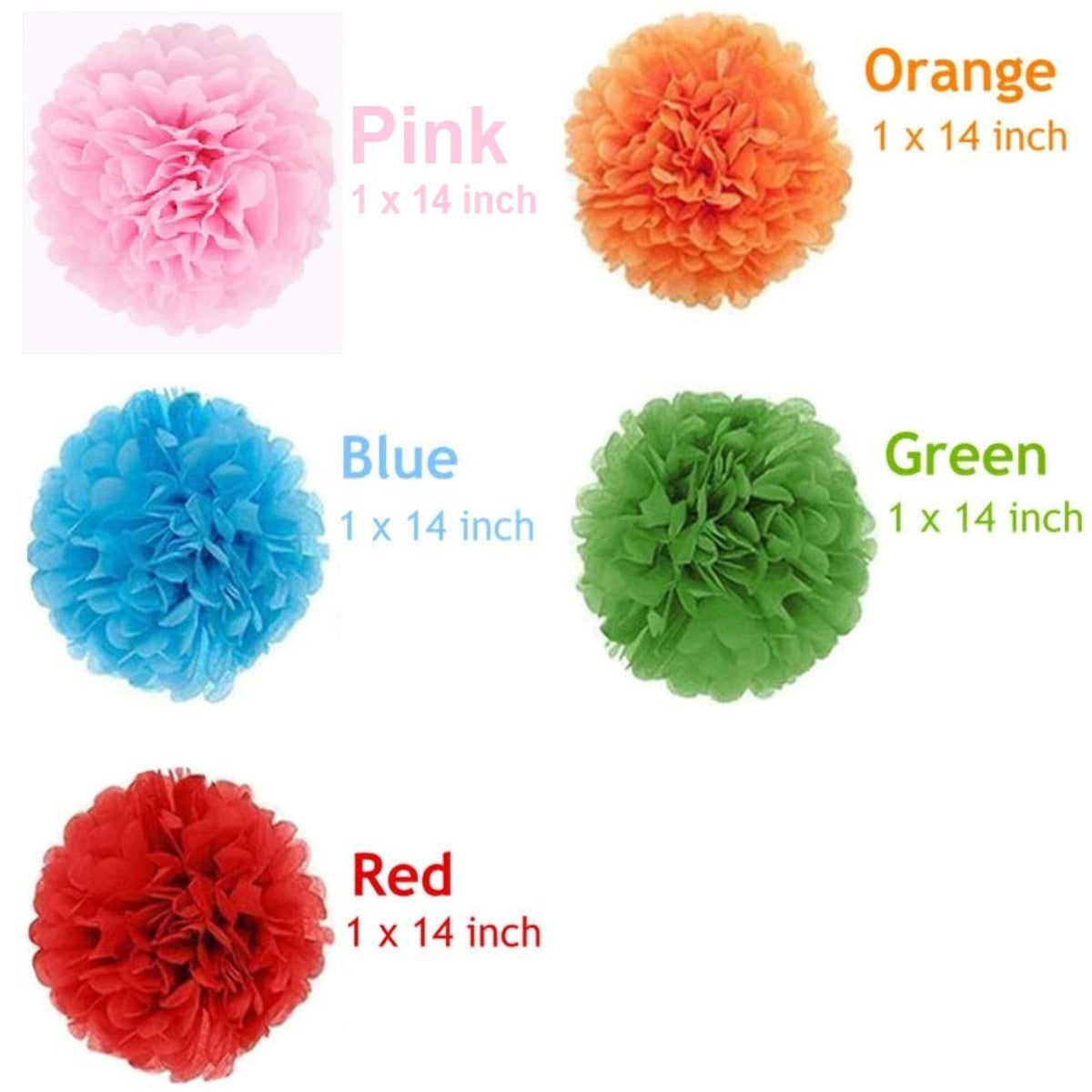 Rainbow Hanging Tissue Paper Pom Poms