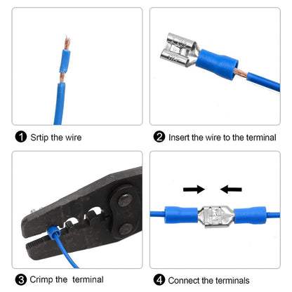 280pcs Box Assorted Spade Terminals Insulated Cable Connector