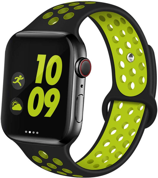 Smart Watch Silicon Band 38 MM / 42 MM-Black &amp;amp; Yellow-38mm
