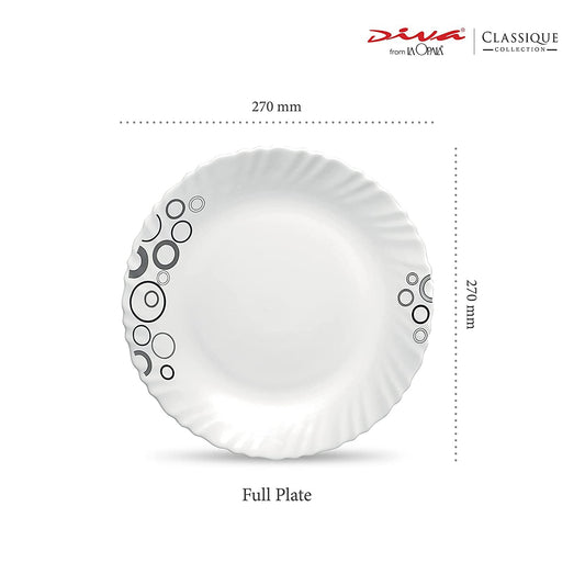 La Opal Glass Diva, Classique Collection, Opal Glass Full Plate Set 11" 6 pcs-Purple Haze