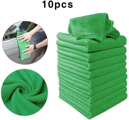 10 PCS Microfiber Car Cleaning Towel Automobile Motorcycle Washing Glass Household Cleaning Small Towel