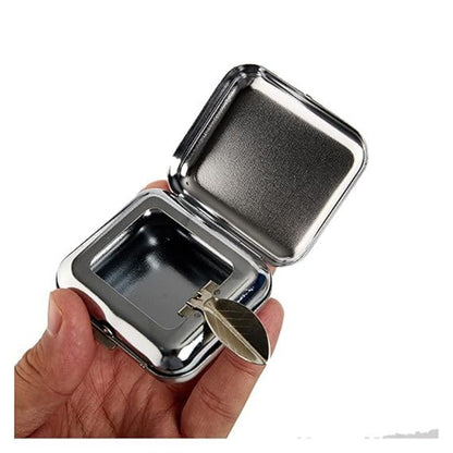 Ashtray Metal Square Pocket Ashtray Metal Ash Tray Pocket Ashtrays with Lids Portable Ashtray