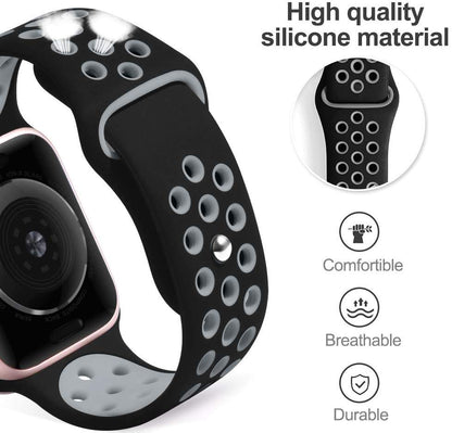 Smart Watch Silicon Band 38 MM / 42 MM-Black &amp;amp; Grey-42mm